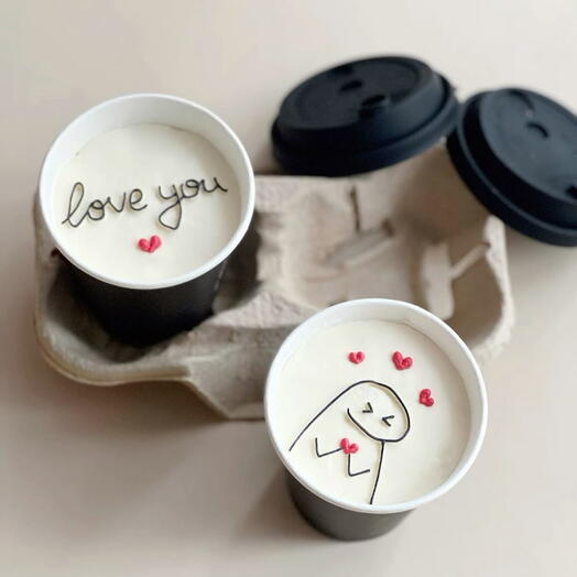 Торт в стакане (cake to go) люблю тебя (love you)
