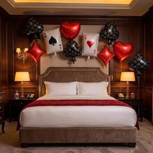 Premium Casino Night Surprise Room Decor