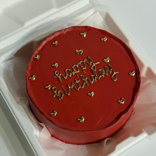 Красный бенто торт «happy birthday»