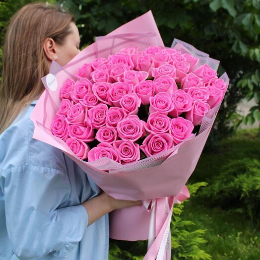 Букет из 51 розовой розы