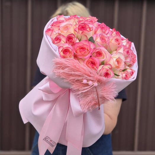 Букет из 25 розовых роз 💝