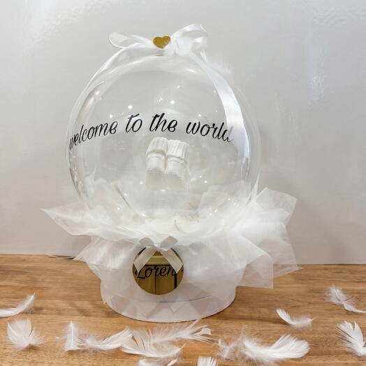 Newborn Baby Gift Bubble Balloon with Booties