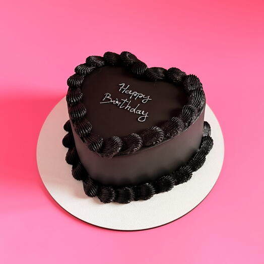 Бенто торт черное сердечко happy birthday на день рождения