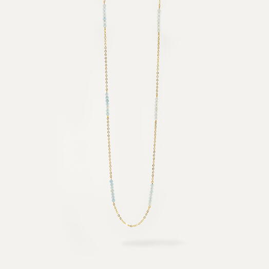 Ожерелье, колье Олива Аквамарин 14K 75 см (NEC1123)