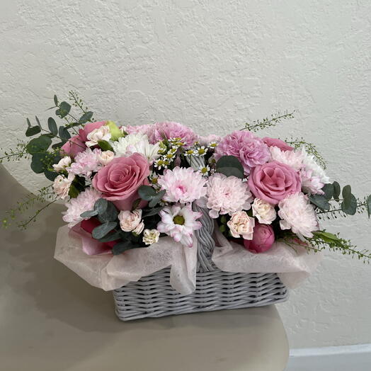 Авторская корзинка с розами 🎀