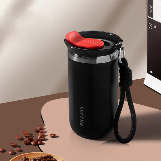 Термостакан Coffe Traveler с клапаном и темляком (черный)