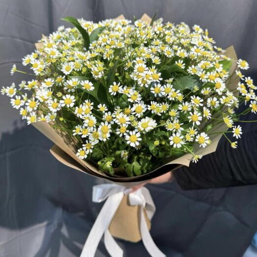 Букет из ромашек в крафте
