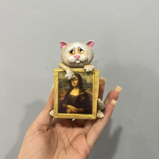 Статуэтка кот с картиной