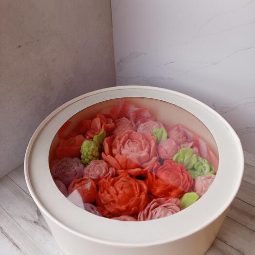 Коробка "Зефирные цветы "средняя