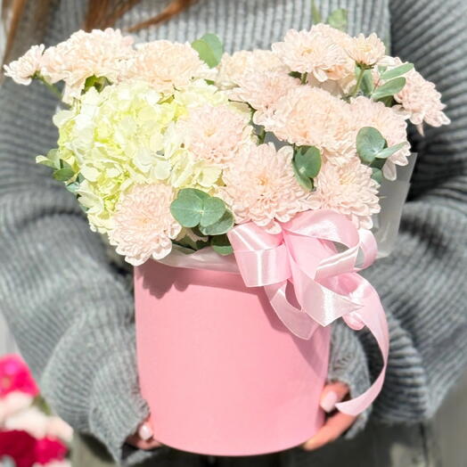 Композиция с гортензия и хризантемой 🌸