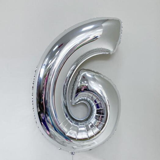 Шар фольгированный цифра "6"