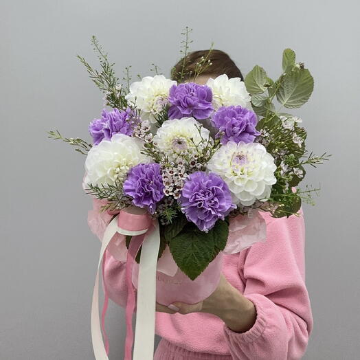 Коробка с диантусами💜