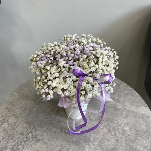 Фиолетовый стаканчик из гипсофил💜