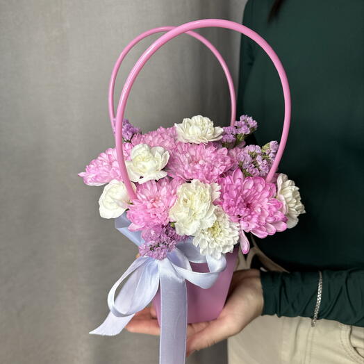 Сумка с хризантемой +Статица 💜🌸💐