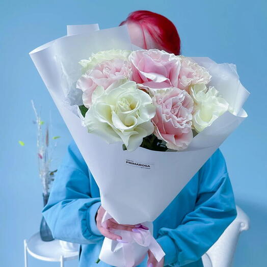 Букет из 7 французских роз Эквадор «Облачко» 🤍🌸 38370