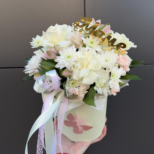 Коробка с французскими розами для Мамы 🌸