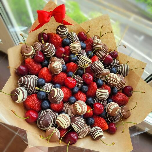 🍓🍒Букет клубнично-черешневый 🍫