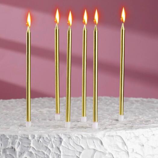 Gold candles 6 pcs
