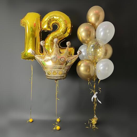 Golden balloons with numbers