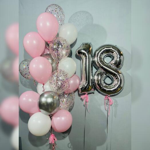 Шарики воздушные на 18 лет 27 шт