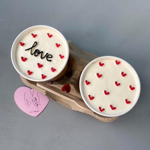 Pastel de Bento en un vaso de amor