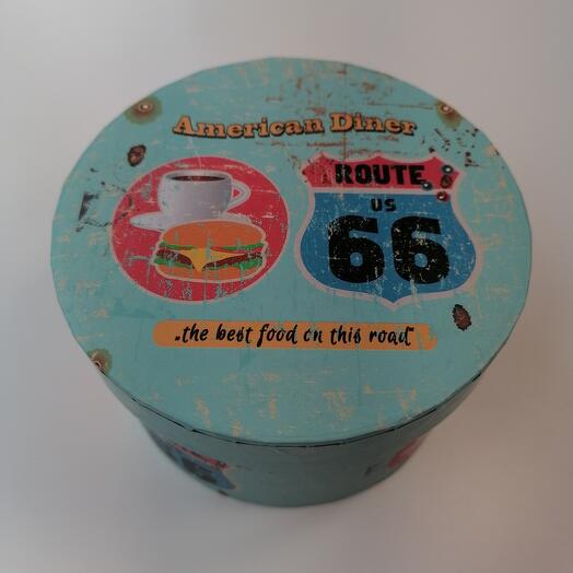 Коробка круглая Route 66 бирюза