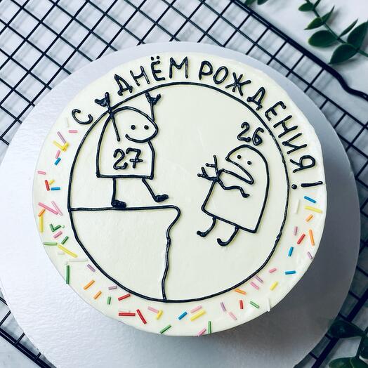 Торт 1кг с днем рождения