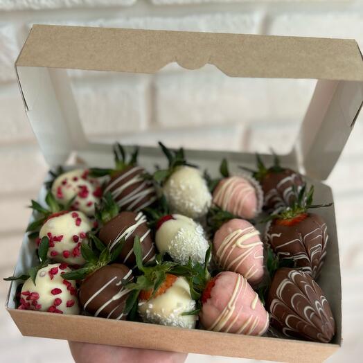 Set de fresas en chocolate belga