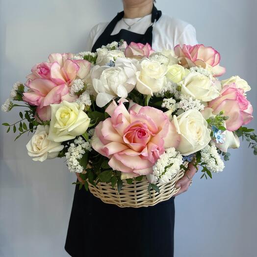 Basket with flowers