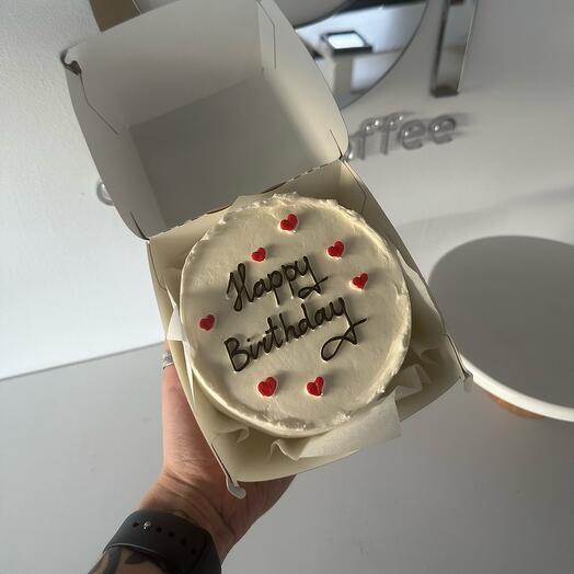 Cake with hearts and inscription