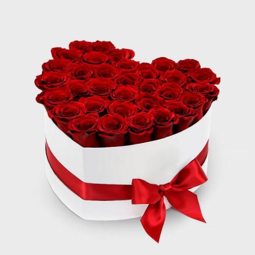 Red Roses Heart Box