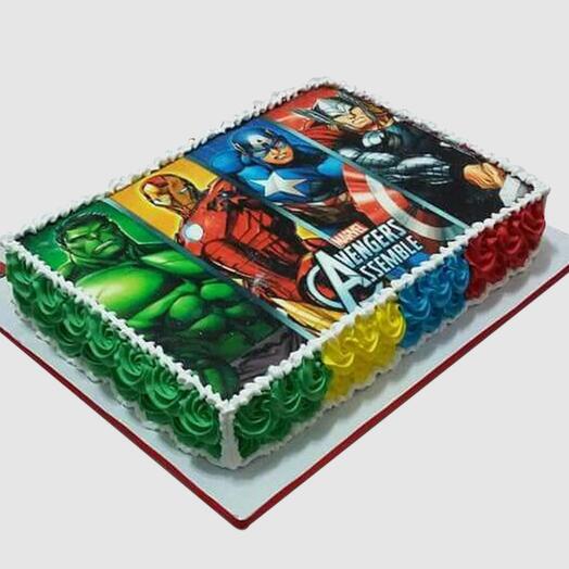 Avengers Superheroes Photo Truffle Cake