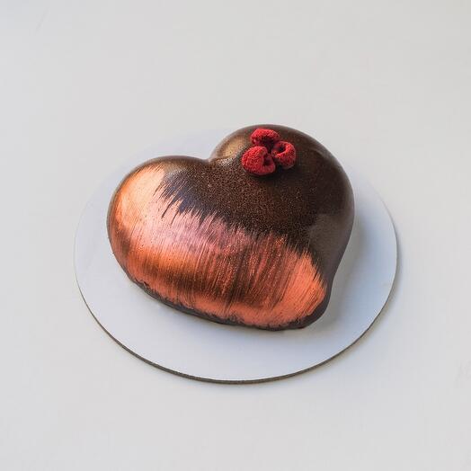 Dark Chocolate Heart Cake with raspberry jam - GLUTEN FREE