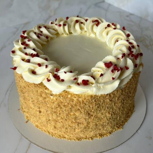 Honey cake with cherry filling