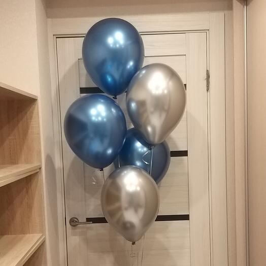 Фонтан из 5 гелиевых шаров