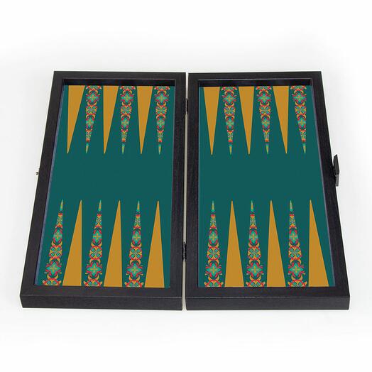 Backgammon handcrafted wooden Floral