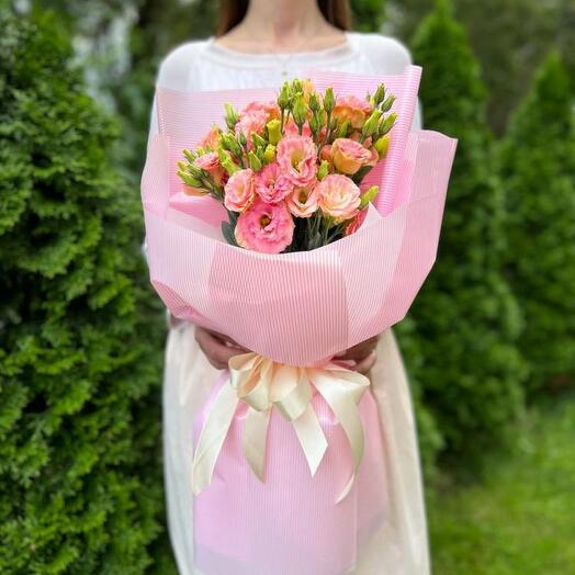 Bouquet of 7 pink eustomas