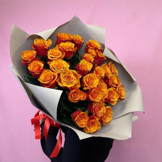Bouquet of 31 red-orange Roses