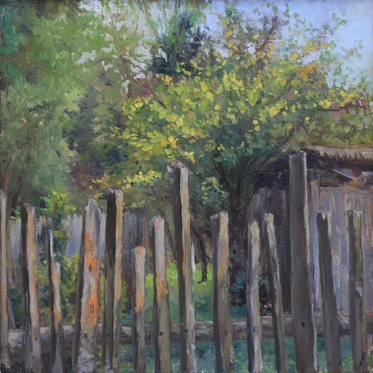 Flor de saúco En el Jardín delantero, paisaje, naturaleza, pintura al óleo, lienzo en Camilla, aceite