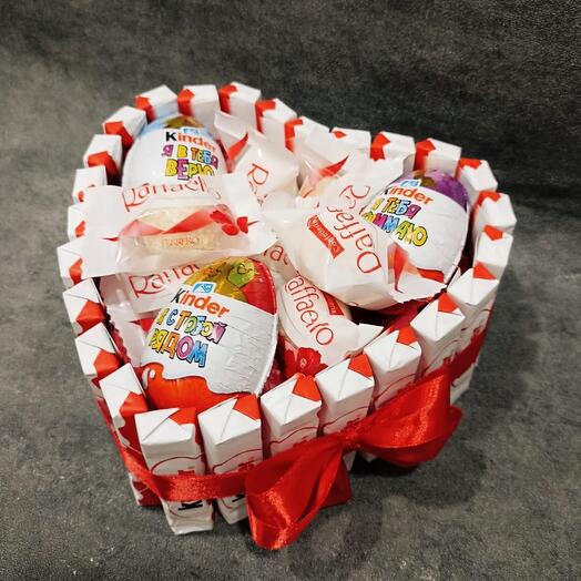 Сладкое сердечко киндер и Рафаэлло