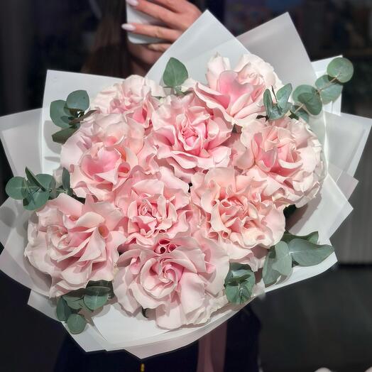 Французские роз с эвкалиптом  «DD Flowers by Diana Dimina»