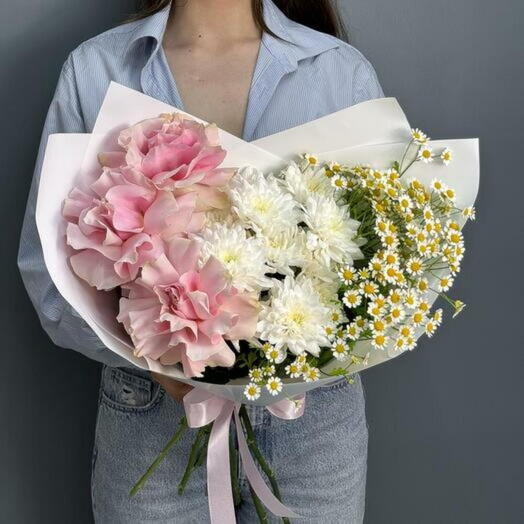 Romantic Bouquet with French Roses - 1849