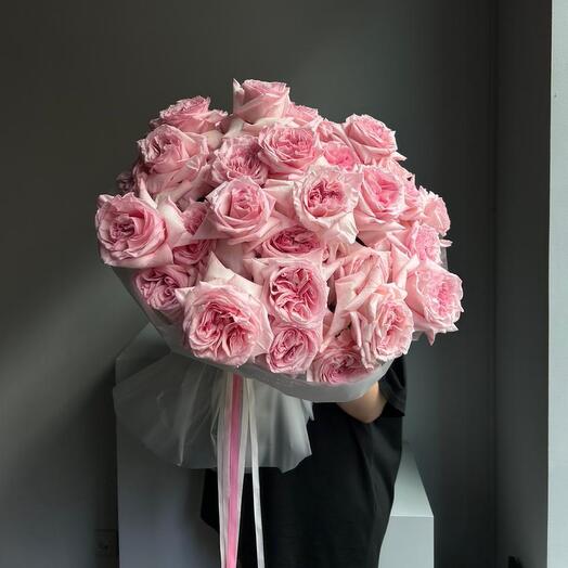 Букет ароматных пионовидных роз сорта Pink O hara