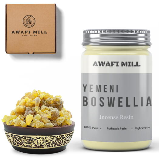 AWAFI MILL Frankincense Royal Incense Resin | Boswellia Sacra from Yemen - Bottle of 100 Gram