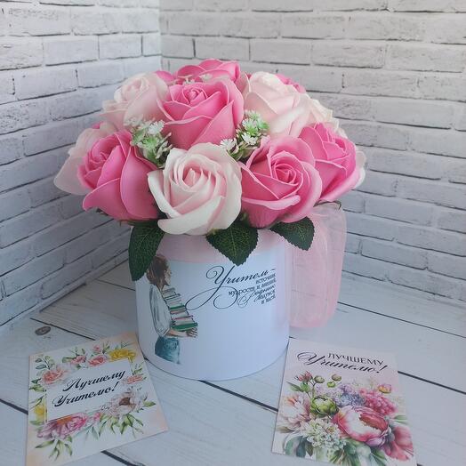 Букет из мыльных цветов-Учителю