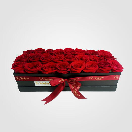 24 Red Roses in box