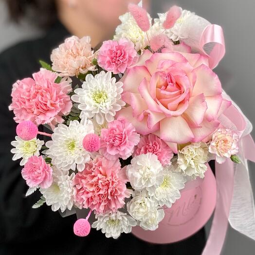 Цветы в коробке 💕 "Цветущая милость" 💕 465 Милин Букет