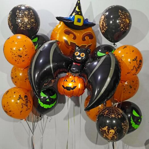 Шарики с гелием на Хеллоуин Halloween 17 шт
