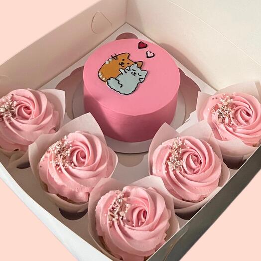 Pastel de Bento + cupcakes