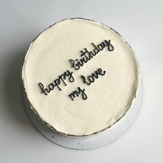 Бенто торт ко дню рождения Happy birthday (белый)